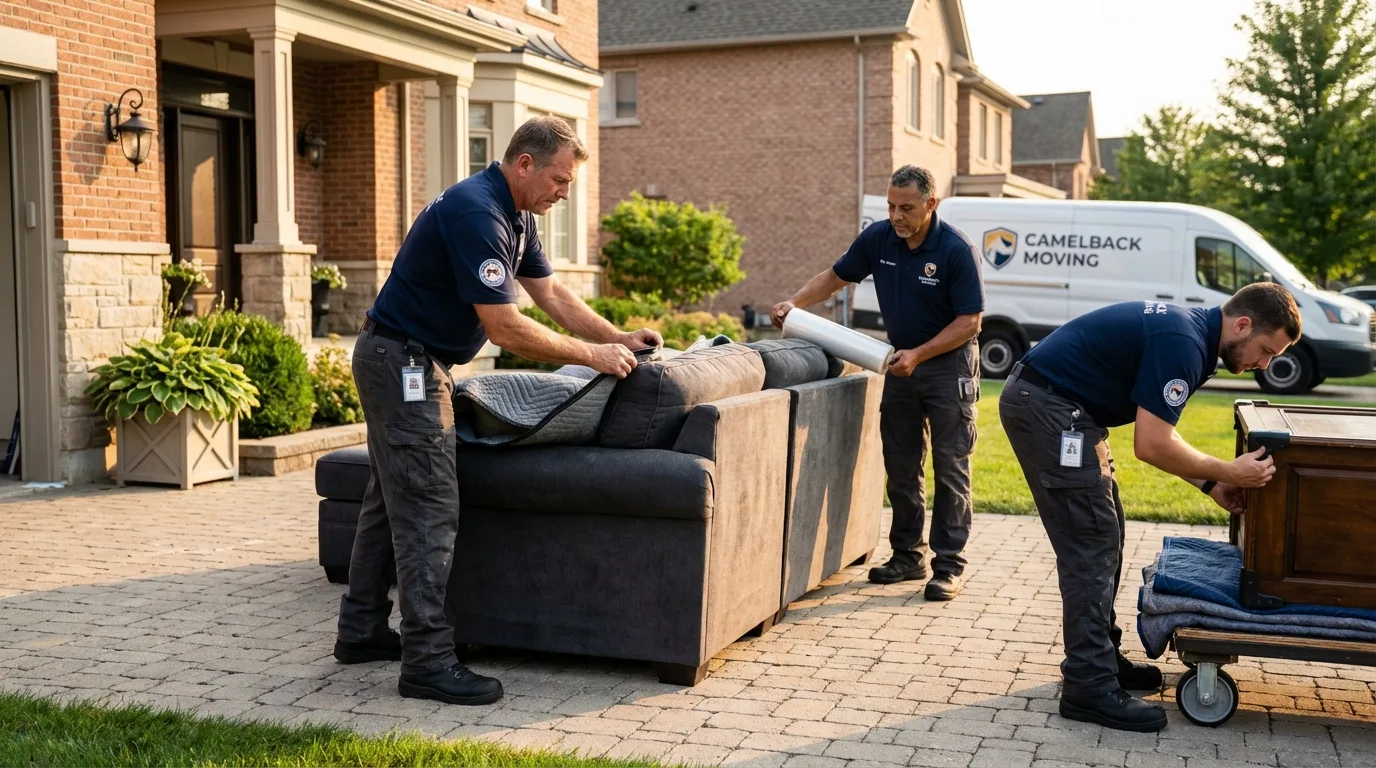 Large estate moving crew wrapping furniture in Heathsville, VA