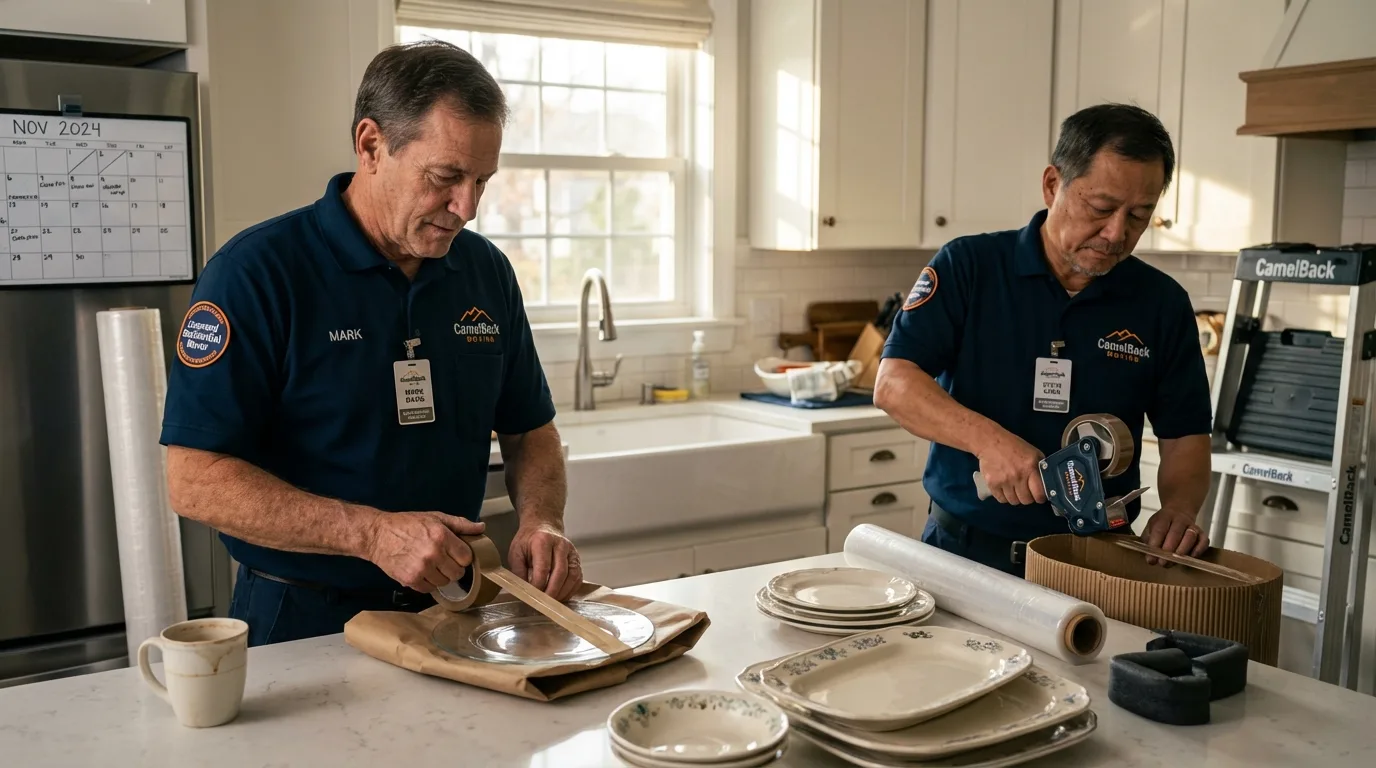 Professional crew packing kitchen dishware in Heathsville, VA